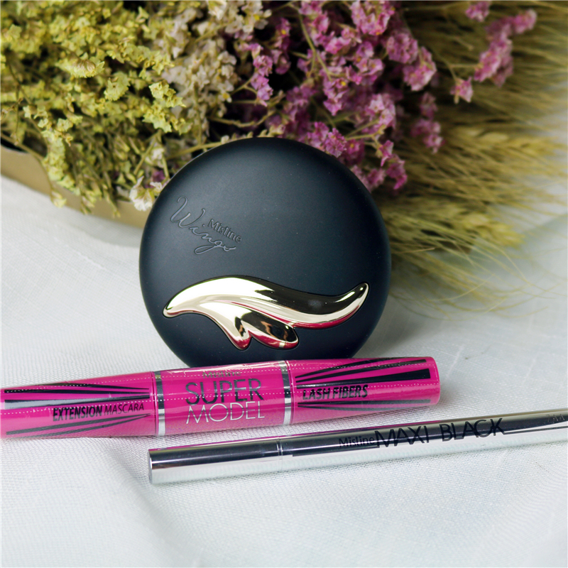 Thái lan Mistine Trang Điểm Set Wing Kiểm Soát Bột Dầu Không Loại Bỏ Trang Điểm Bạc Ống Eyeliner Powder Ống Mascara bb cream the face shop