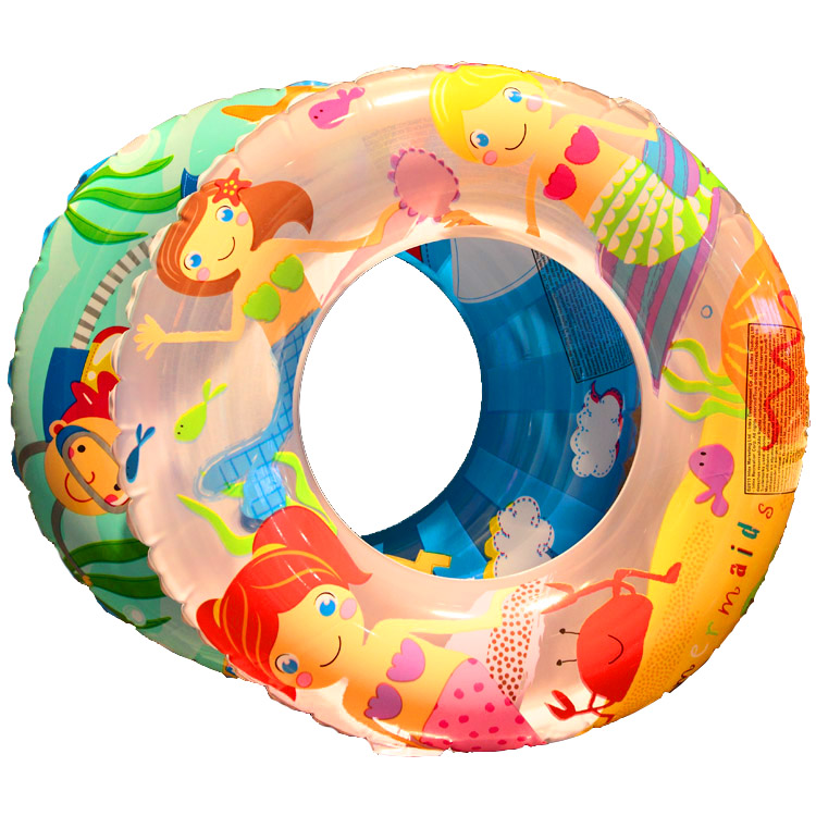 Chính hãng INTEX trẻ em bơi vòng chàng trai và cô gái nách phim hoạt hình mô hình inflatable phao cứu sinh đường kính 60cm phao bơi người lớn