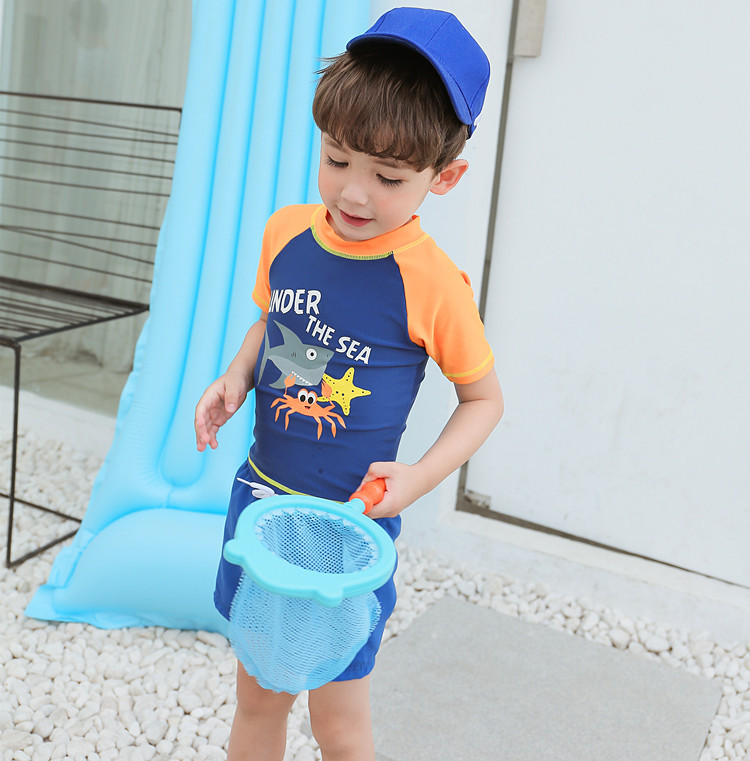 Kem chống nắng cho bé trai Áo tắm khô nhanh tay dài tay ngắn Xiêm trẻ em Áo tắm cho bé Đồ bơi Spa - Bộ đồ bơi của Kid quần áo bơi trẻ em