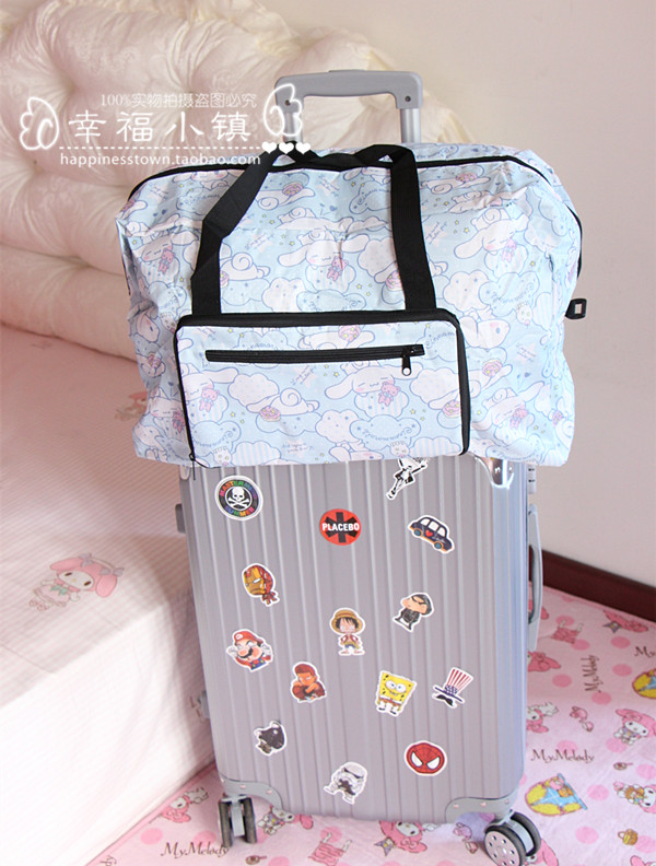 Dâu tây mới Melody Jade Guiding Dog Pudding Dog Folding Túi du lịch Túi treo Xe đẩy Túi đựng hành lý túi đeo du lịch nữ
