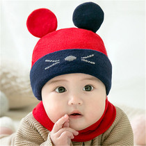 0-1-2 years old children men and women baby winter cute wool hat bib suit baby warm pullover hat