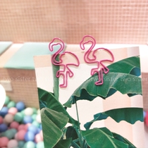 Flamingo pink paper clip rose red shape creative girl heart simple small paper clip gift girl
