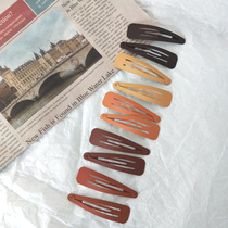 Retro pumpkin color bbclip environmentally friendly spray paint water drop large wild bangs student frosted card 10 hairclip