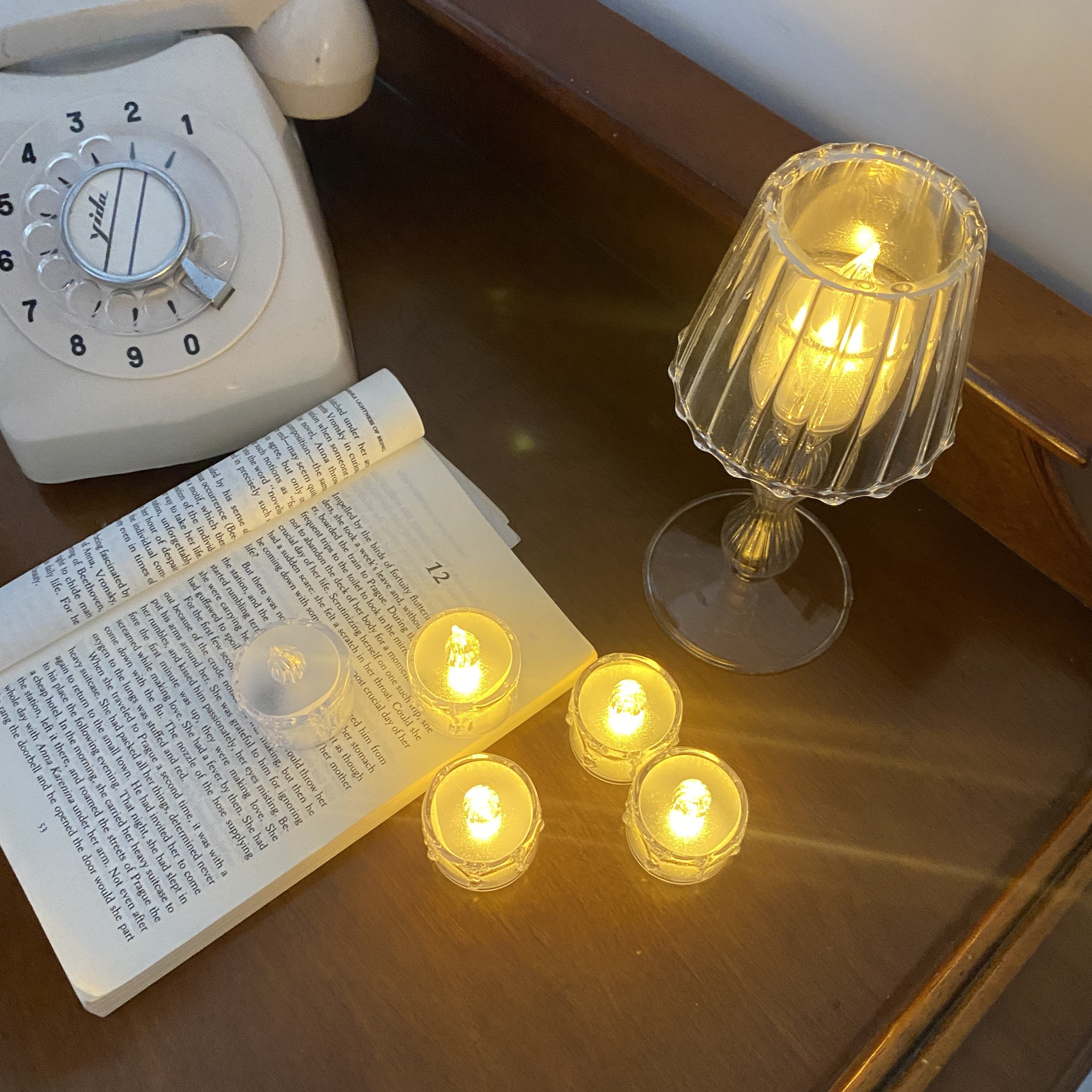 ins Korean Style mini electronic warm light indoor candle Night Light Portable and compact atmosphere candle light pic 13
