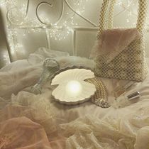 Girl heart girl gift fairy ornaments decoration soft home couple gift night light ceramic shell lamp