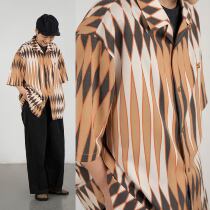 CryingCenter Super Nice White Black Yellow Irregular Diamond Check Short Sleeve Shirt CryingCenter