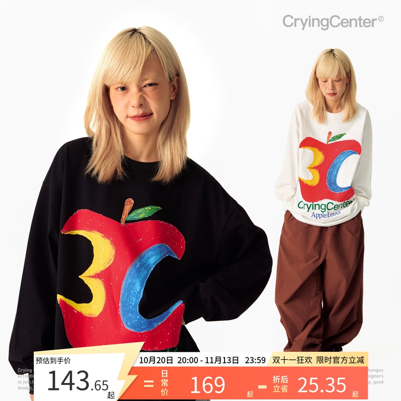 Cryingcenter 3C Apple Graffiti Long Sleeve Te Crying Center