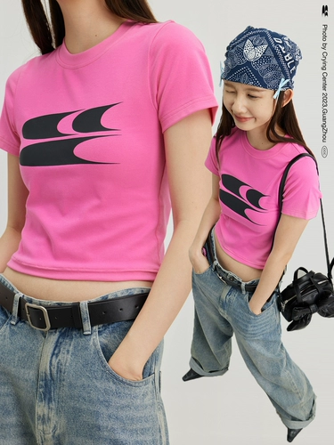 CryingCenter Короткая летняя эластичная футболка для отдыха, в американском стиле, в обтяжку