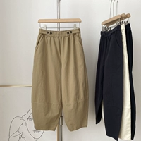 Ретро хлопковые весенние осенние цветные штаны, эластичная талия, по фигуре