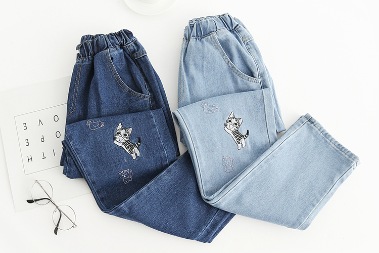 Mùa thu 2017 của phụ nữ mới Quần áo nữ Hàn Quốc sinh viên cô gái nhỏ tươi quần jeans sang trọng quần retro mùa đông shop quần áo nữ
