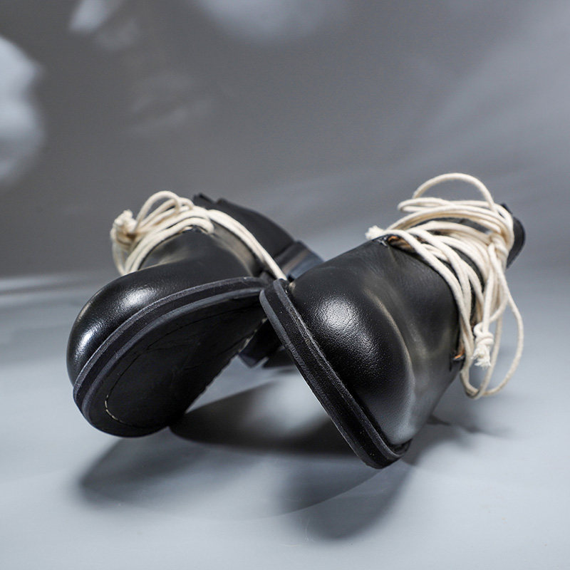 Original handmade Goodyear leather lace-up men's round head business big head retro British heightened casual leather shoes for men - Taobao