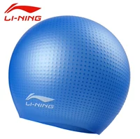 Mũ bơi Li Ning Chất lượng cao silicone chống thấm nước chống trượt hạt mũ bơi thiết bị bơi lội chuyên nghiệp unisex - Mũ bơi 	nón bơi intex	