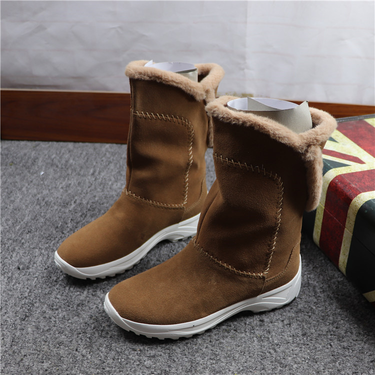Foreign trade original single European and American style women's fashion versatile women's boots mid-tube leather student fashion boots clearance section
