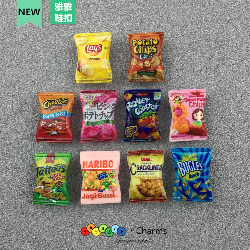 Suitable for Crocs Clogs, Imitation Potato Chips Candy Shoe Charms, DIY Accessories, Detachable Shoe Decorations
