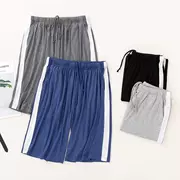 Modal Pyjama quần nam mùa hè quần short nhà rộng rãi cộng với phân XL quần quần nam quần đi biển mặc bên ngoài - Quần tây