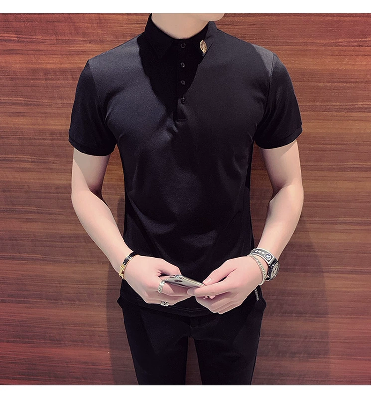 Xu hướng mùa hè 2019 Áo thun nửa tay áo phiên bản Hàn Quốc Áo sơ mi mỏng tay ngắn Áo sơ mi nam Polo Top Tide Quần áo nam - Polo