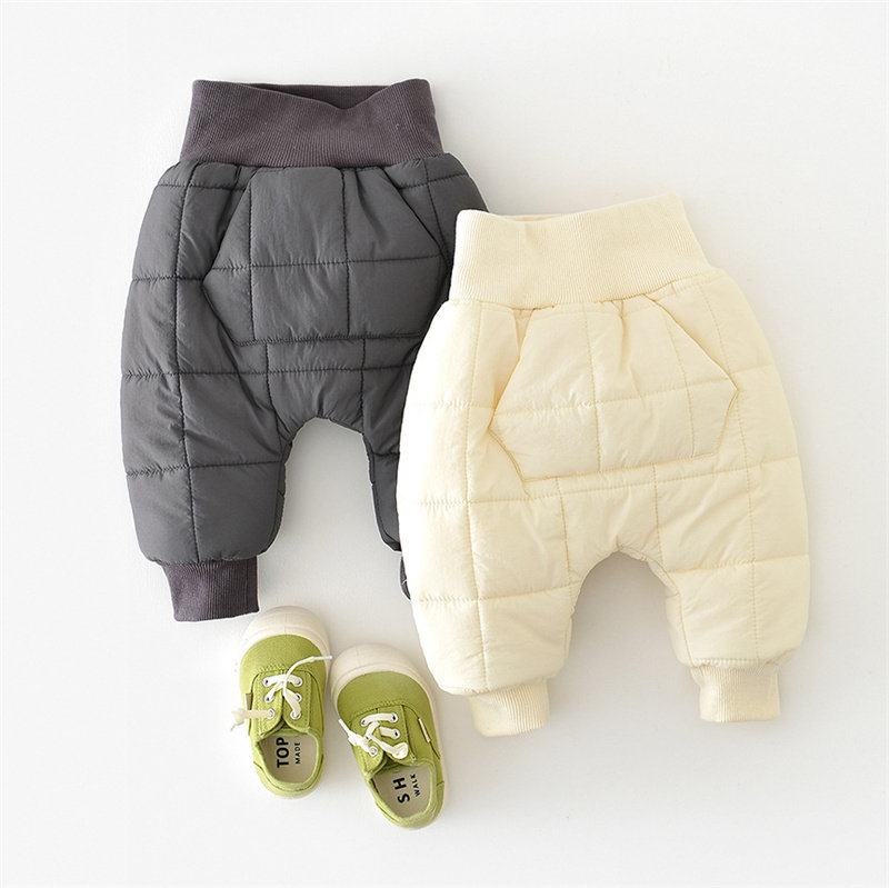 Baby pants big fart winter high waist thickened outside wearing soft quilted cotton clip cotton pants a month baby pp pants gush-Taobao