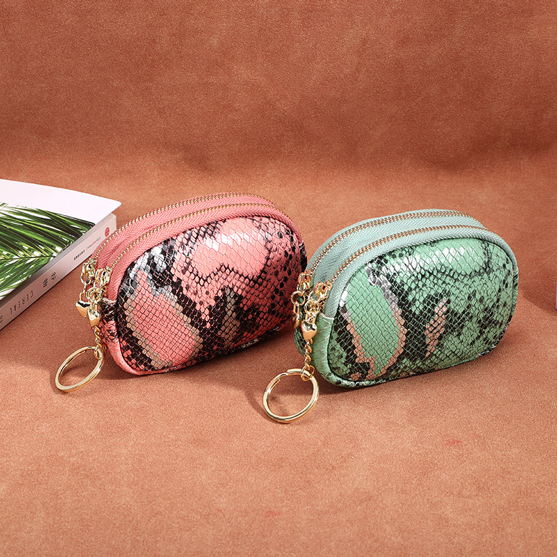 2021 Coin Bag Zero Wallet Short Clip Mini Small Key Japan, South Korea Double Pull Chain Print Mom Buy Food Bag