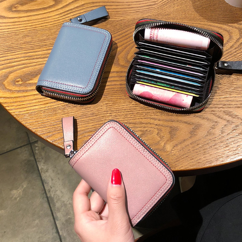 Card bag women's multi-card bit Korean cute personality mini ultra-thin organ card bag leather fashion driver's license set tide