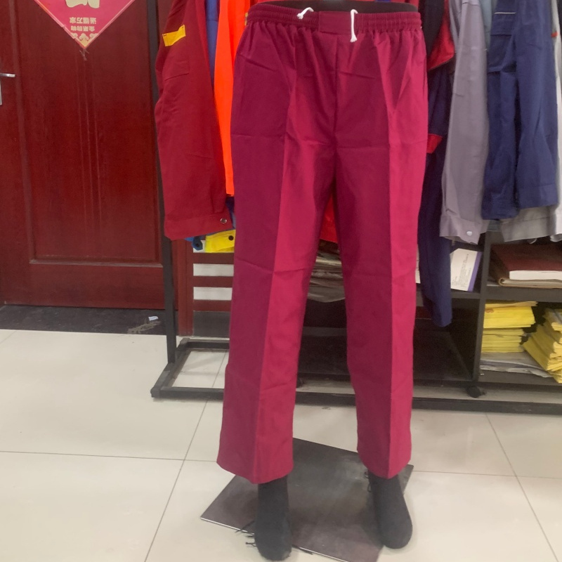 Jujube Red Elastic Waist All-Season Polyester-Cotton Gauze Multi-Color Food Service Work Pants Food Factory Uniform Universal Matching Pants Jujube Red Elastic Waist All-Season Polyester-Cotton Gauze Multi-Color Food Service Work Pants Food Factory Uniform Universal Matching Pants