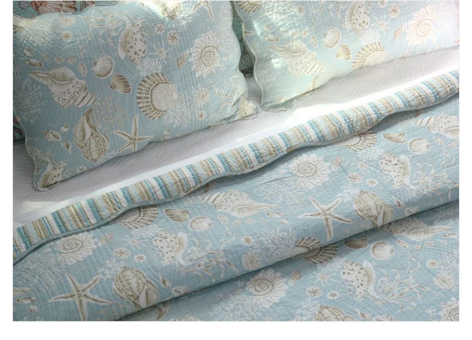 Solitary gió màu xanh đại dương xuất khẩu Continental Quilt ba mảnh giường bìa là mát mẻ vào mùa hè máy lạnh vận chuyển tăng gấp đôi - Trải giường tấm ra trải nệm