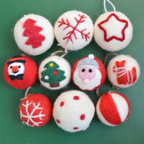 SwanLace wool felt sheep wool Santa Claus snowman Snow Flowers Christmas tree decoration hanging ornament hanging ball