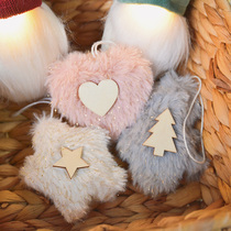 Soft glutinous furry exit SwanLace shiny plush Christmas tree Loving Stars Decorative Pendant Hanging Accessories