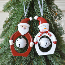 Bells resounding SwanLace resin Santa Claus snowman hollowed-out bell Christmas tree Decorative Pendant Pendant