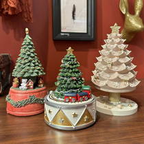 Swanlace Eurostyle Classical Christmas Tree Octasonic Box Rotating Clockwork Music Box Christmas Decorations Gift