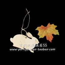 New wooden brand cutting small rabbit wooden tag label Wish Tree listed DIY handwritten message wooden card 50