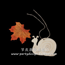 Wooden carving cutting lettering wish card small snail wooden listing DIY handwritten wooden hanging card 50 pieces
