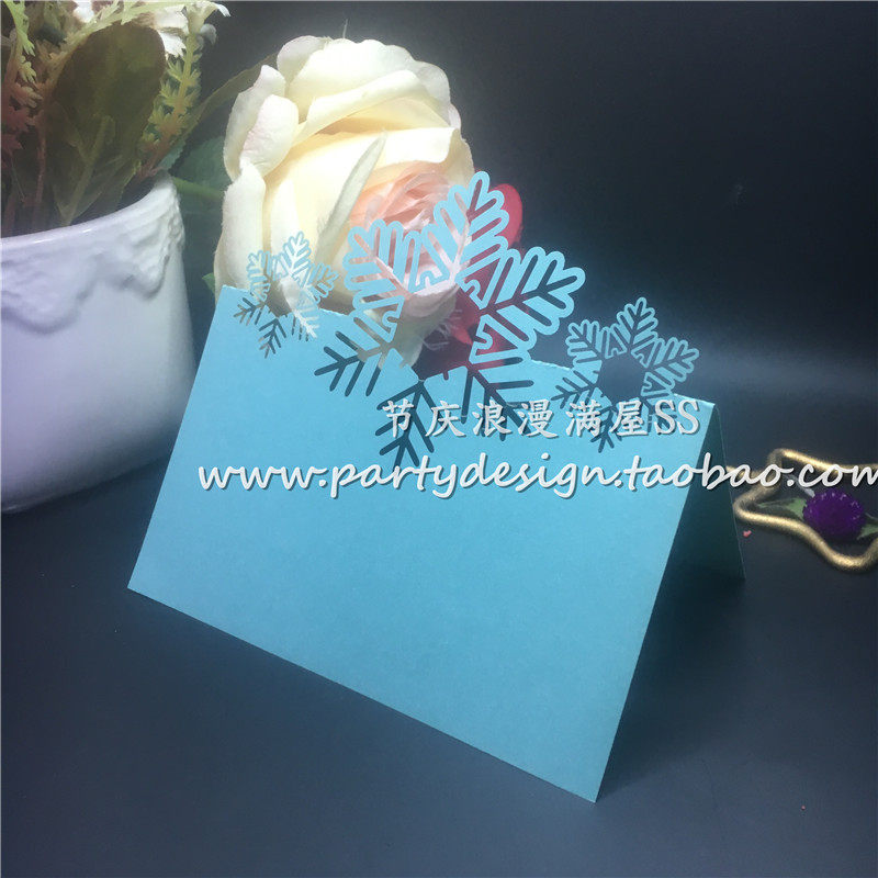 20 hollowed-out snowflake seats Seats Cards Christmas Custom Table Card Names Table Card Party Schka Party Table Cards