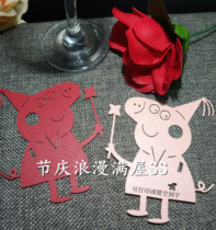 Laser Hollow Custom Birthday Party Baby Banquet Seat Card Pink Piggy Page 50