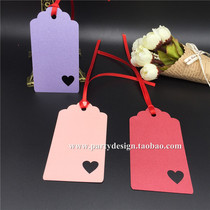 50 New hollow L heart-shaped wish card blessing learning message small card card card creative small card