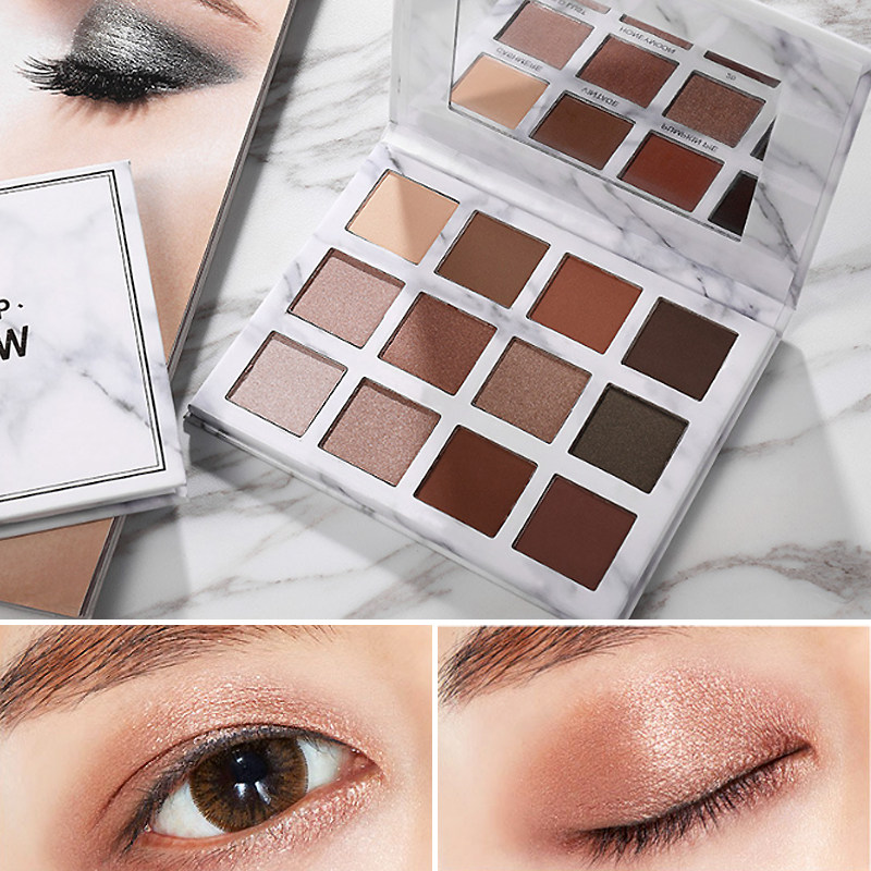 Large Earth Eye Shadow Disc Marble Pearlescent Matt Flash Powder Naked Makeup Waterproof Sweat not fainting beginners Teenage Girl Ensemble