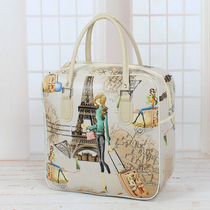 Travel Bag Cute Woman Handbag Waterproof Short Travel Square Cartoon Light Reclining Luggage Bag Brief Korean version