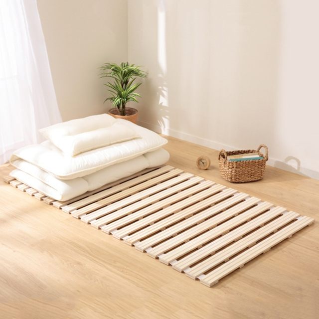 Tatami-proof-proof partition mahogany bed dehumidification folding bed board ໄມ້ແຂງ breathable row frame mildew-proof floor board board