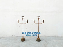 Old-fashioned oil lamp Iron candlestick Creative antique candlestick tea room classical ornaments Hotel hotel soft film and television props