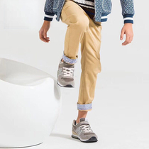 Boys wear 110-160 khaki cotton slacks trousers
