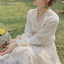 PinkstarShop spring new blouses Mius goddess gentle seashells lace-led drawing rope snow-spinning jersey woman