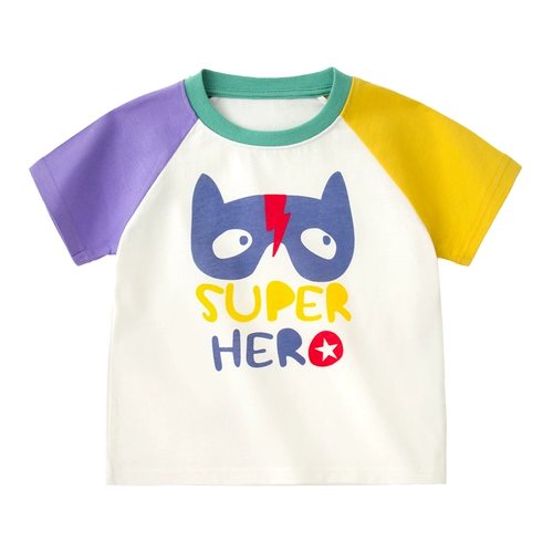 Летняя детская футболка с коротким рукавом для мальчиков, хлопковая летняя одежда, короткий рукав, детская одежда