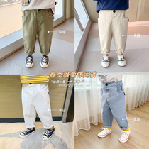 Boys casual pants spring clothes 2021 new foreign style 3 years old childrens pants childrens clothing autumn and winter Korean baby trousers tide