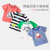 Boys T-shirts children short-sleeved babies summer Korean half-sleeved tops 3-year-old baby foreign atmosphere summer clothes Tide childrens clothing