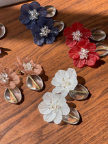 Spring ~ pure tail day in the ear of the ear as an acrylic stone romantic flower ear clip ear nail