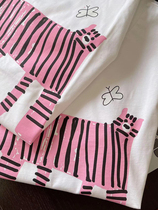 2022 Early Spring Channel Goods Cute Fun Little Tiger Round Collar Classic Short Sleeve Lady T-shirt Official Sync 1300