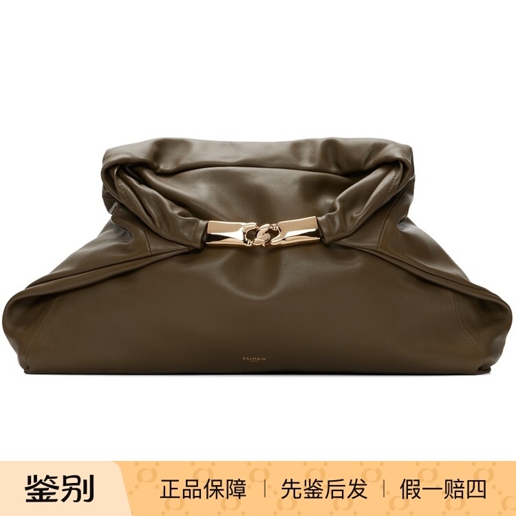 Balmain/Balmain Women's Lambskin Khaki Medium Clutch Bag 260831Ss0311 Balmain/Balmain Women's Lambskin Khaki Medium Clutch Bag 260831Ss0311