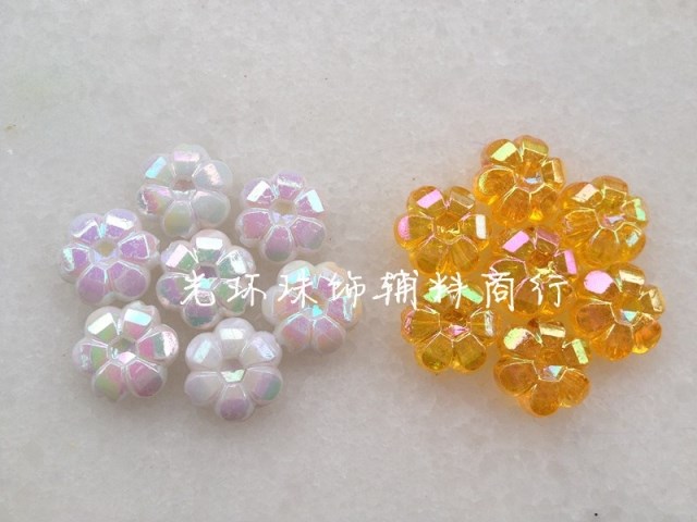 DIY Loose Beads 10mm Color Solid White Color Yellow Plum Plastic Loose Beads Beading Materials Clothing Accessories