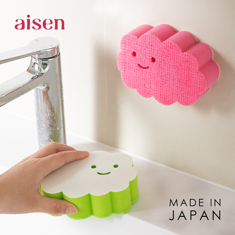 aisen Japan imported cloud sponge rubbing bathroom bath wash basin cleaning can be visible mirror magic wipe