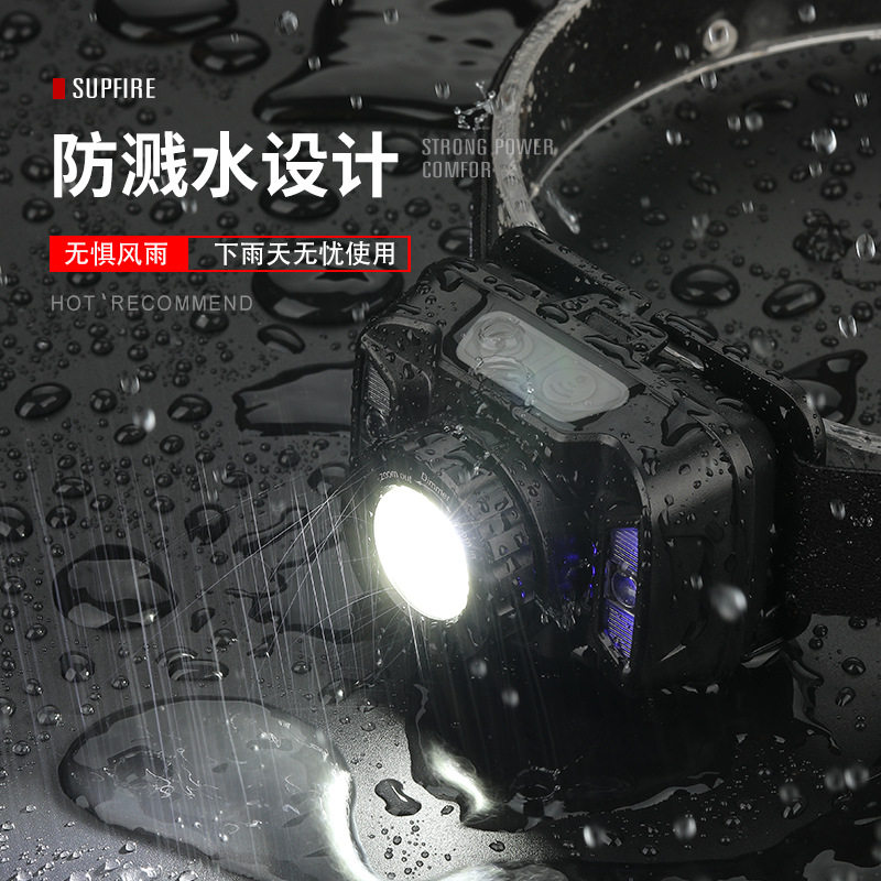 Super Fire God Fire HL18 Mechanical Zoom Intense Light Sensing head USB charging LED dual light source highlighted