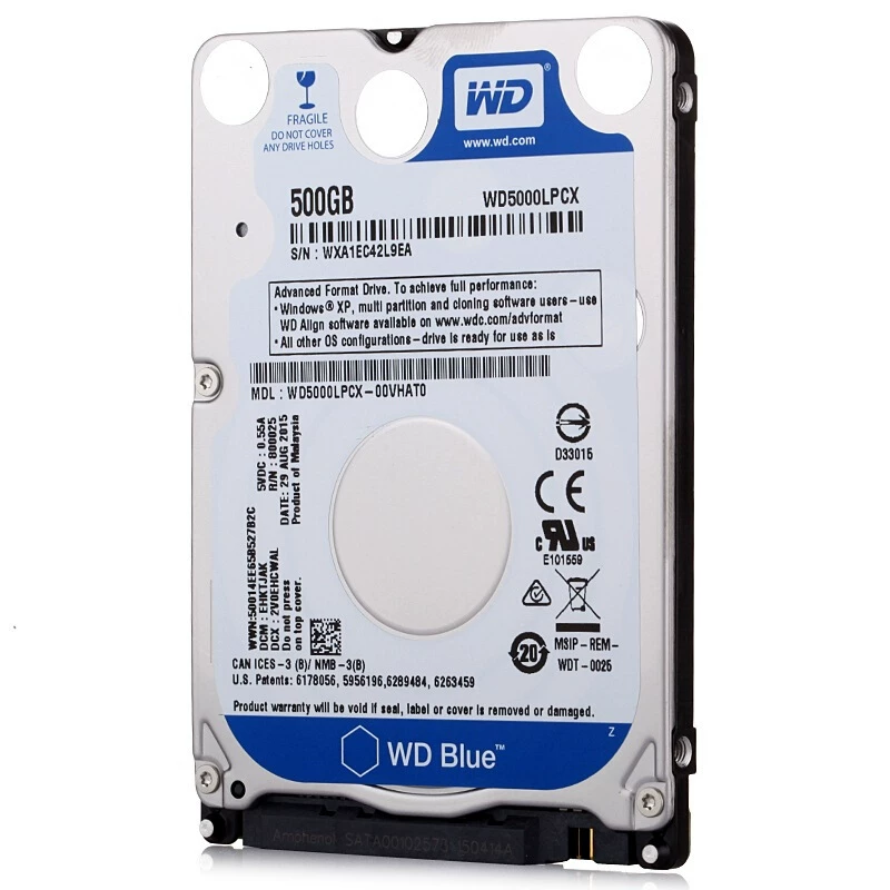 Новый CMR вертикальный WD Western Digital 7MM 2.5-дюймовый 500ГБ ноутбук жесткий диск WD5000LPCX